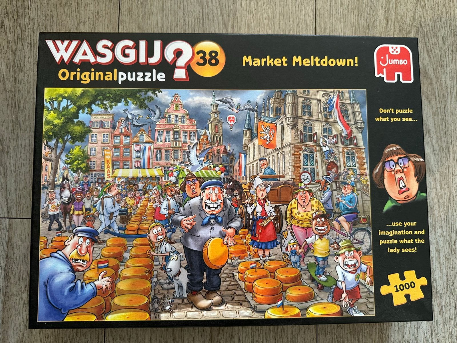 Wasgij Original 38: Market Meltdown! 1000 stukjes puzzel, Ophalen of Verzenden, 500 t/m 1500 stukjes, Zo goed als nieuw, Legpuzzel