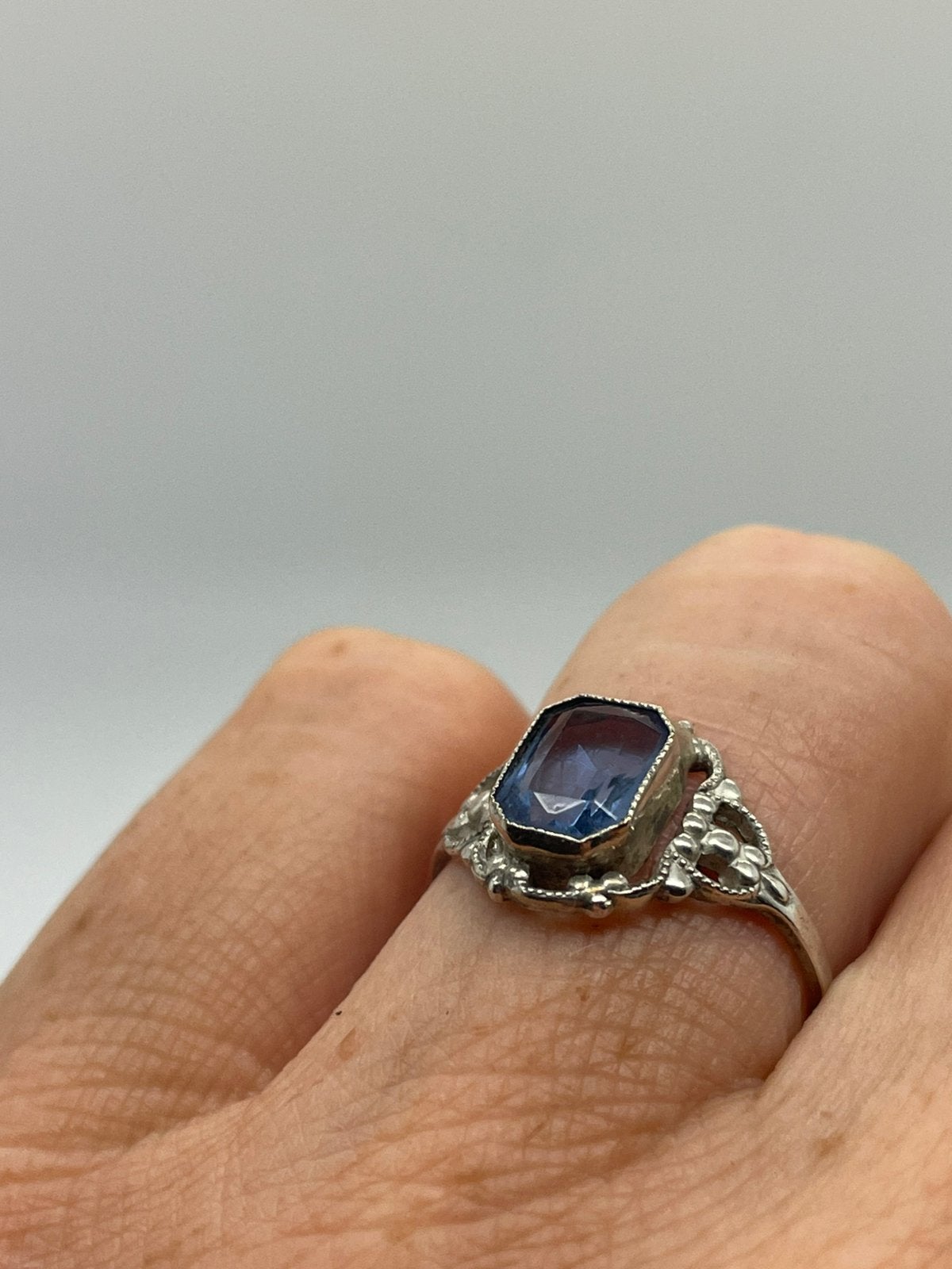 E988 Prachtige zilveren art deco ring maat 17,5, Ophalen of Verzenden, Zilver, Ring