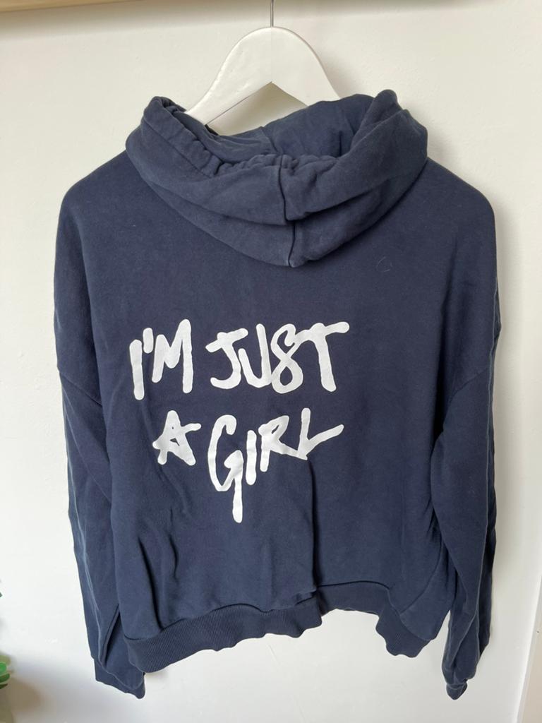 Subdued I’m just a girl hoodie M, Kleding | Dames, Truien en Vesten, Ophalen of Verzenden, Gedragen, Maat 38/40 (M), Blauw