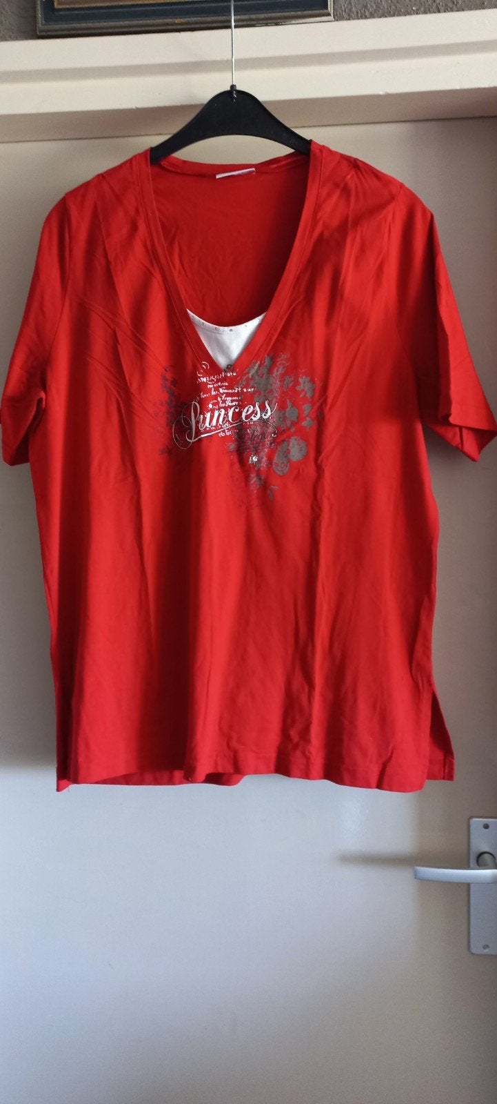 Rood T-shirt met 'Princess' opdruk - Yessica, Maat XL, Yessica, Maat 46/48 (XL) of groter, Ophalen of Verzenden, Korte mouw