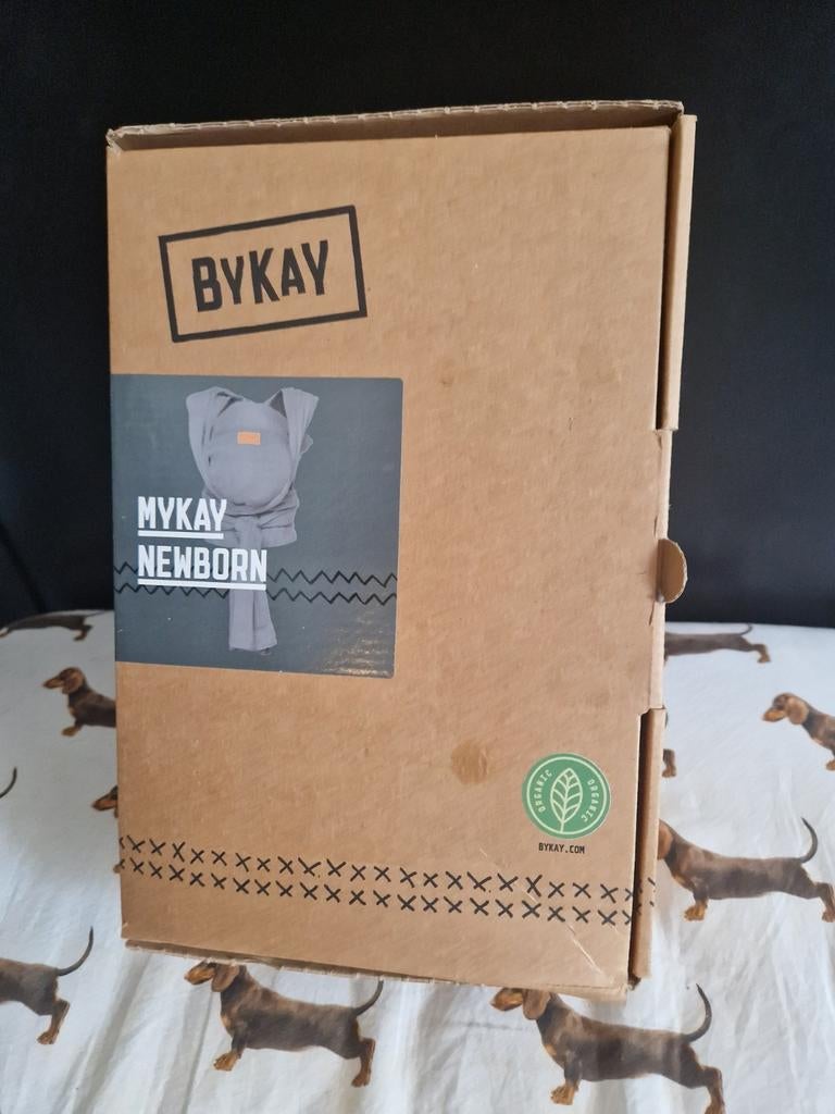 BYKAY Mykay Newborn Draagdoek - Grijs, Overige merken, Draagdoek, Ophalen of Verzenden, Zo goed als nieuw