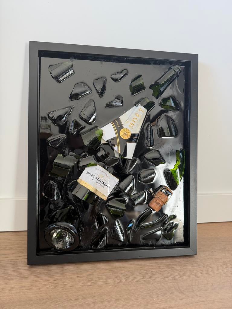 Uniek handgemaakt epoxy schilderij Moët & Chandon, Ophalen