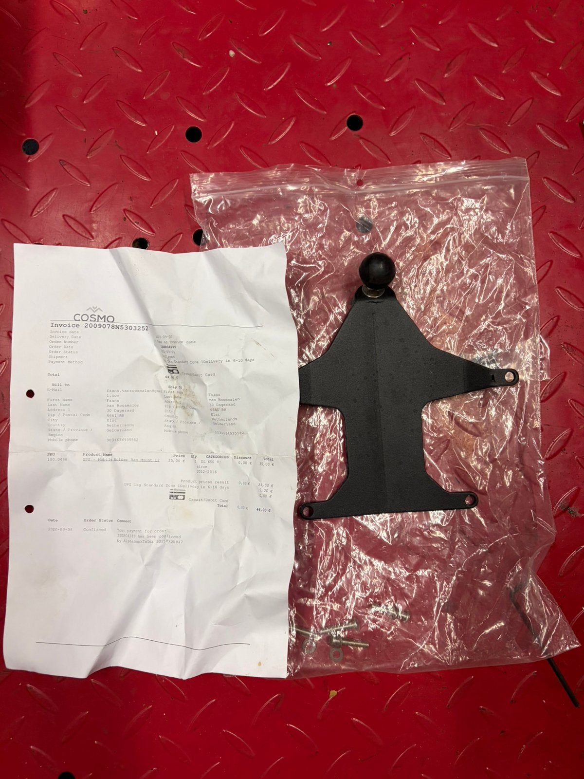 Suzuki DL-650 2012-2016 ram mount navigatie bevestiging, Ophalen, Zo goed als nieuw