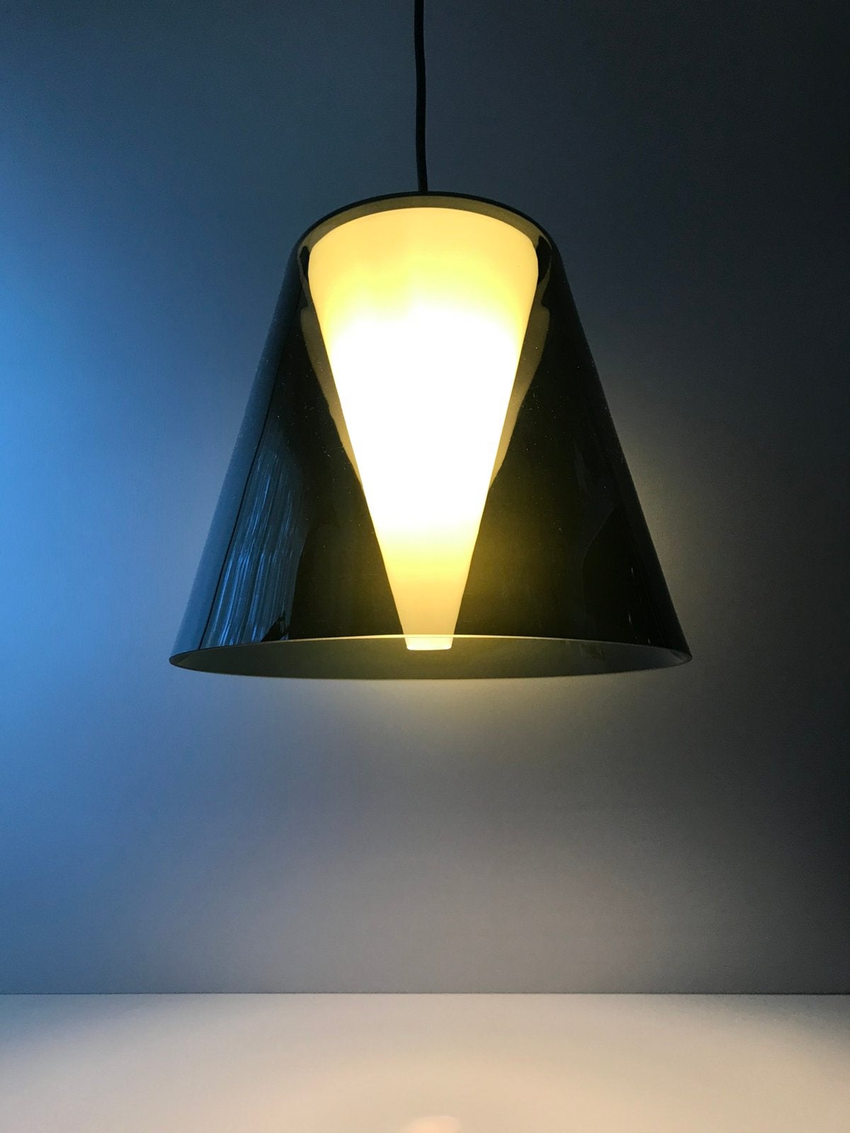 Orrefors 60s hanging lamp Silence of the lamps, Gebruikt, Mid century modern vintage design, Glas, E27 (groot)