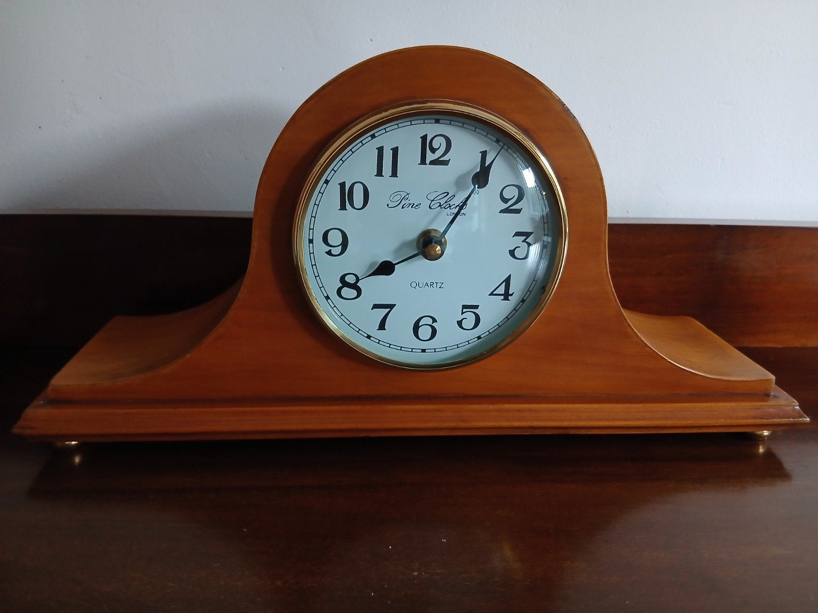 Klassieke houten schoorsteenmantelklok, Antiek en Kunst, Ophalen