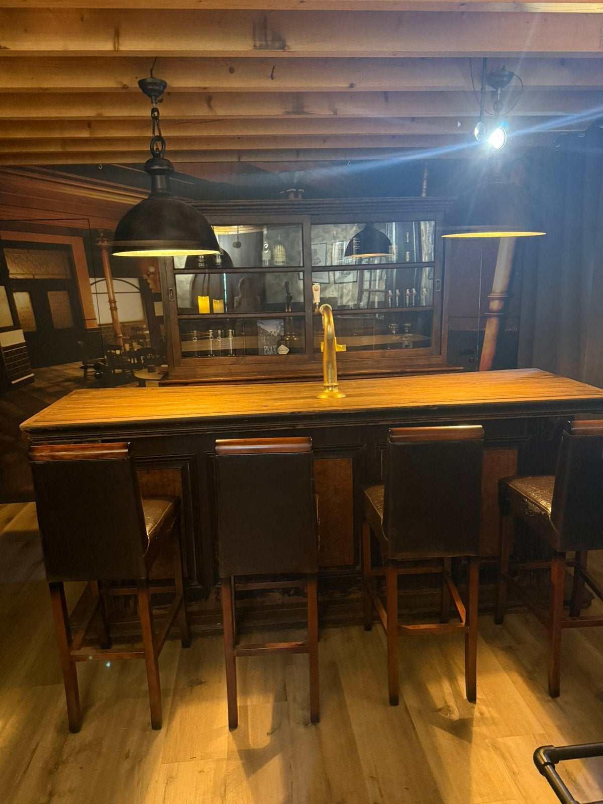 Antieke barset 260cm toog luifelbar man cave cafe kroeg, Ophalen of Verzenden, Gebruikt