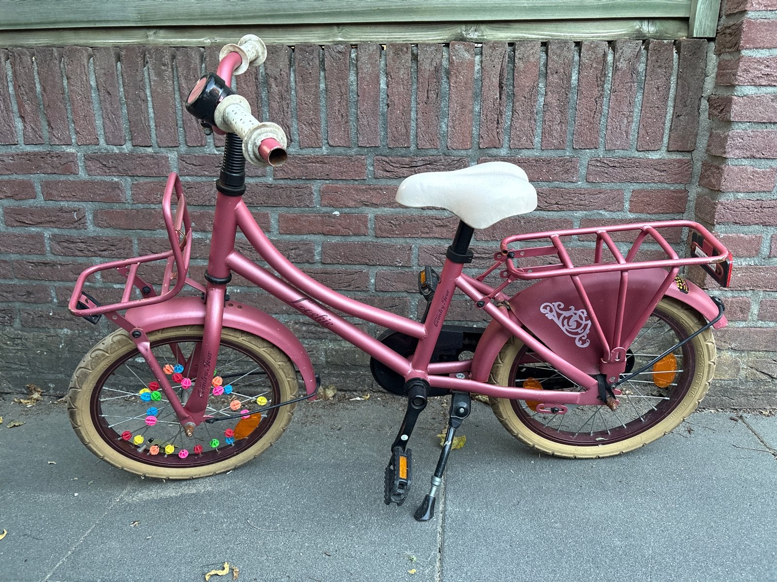 Degelijk 16 inch meisjesfietsje - Oud Roze, Ophalen, Gebruikt, 16 tot 20 inch
