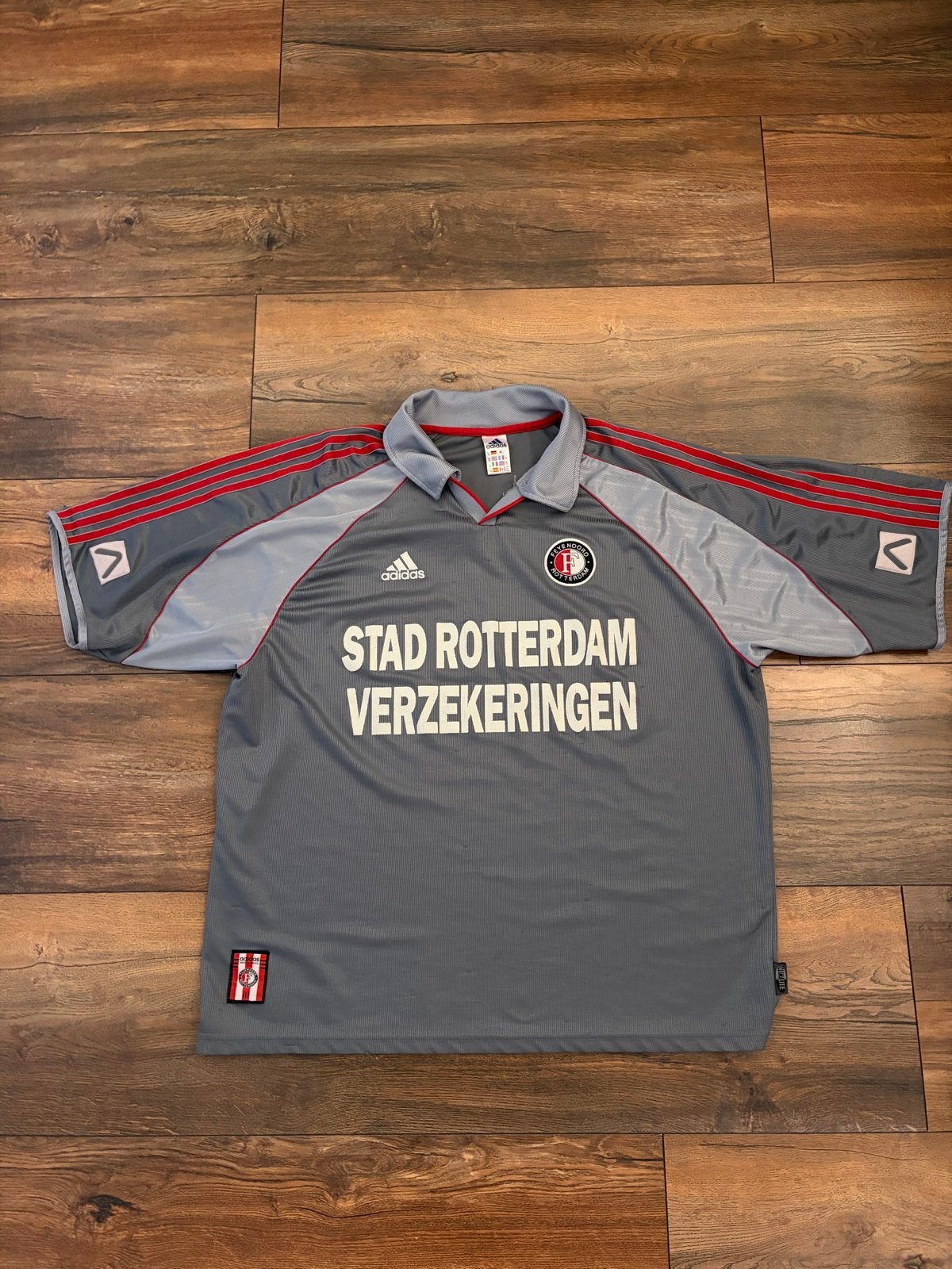 Vintage Adidas Feyenoord Thuisshirt 2000/2001 Maat XXL, Ophalen of Verzenden, Gedragen, Overige maten, Grijs