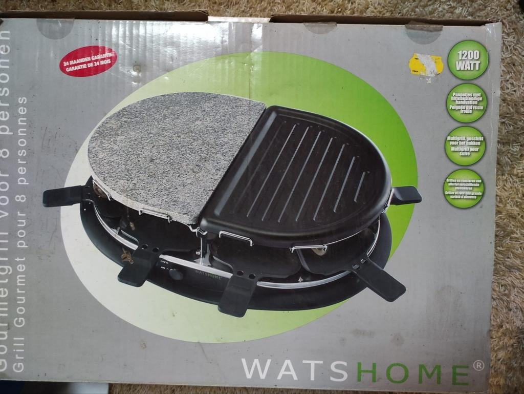 WatsHome Gourmetgrill voor 8 personen - Nieuw in doos, Witgoed en Apparatuur, Gourmetstellen, Ophalen of Verzenden, Nieuw, 8 personen of meer