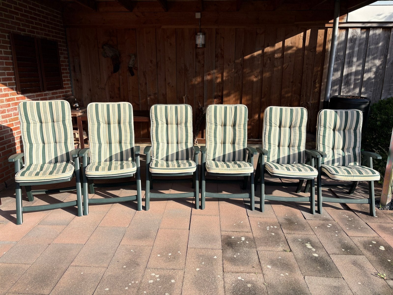 6 Hartman Selection tuinstoelen met kussens, Tuin en Terras, Ophalen, Zo goed als nieuw, Kunststof, Inklapbaar
