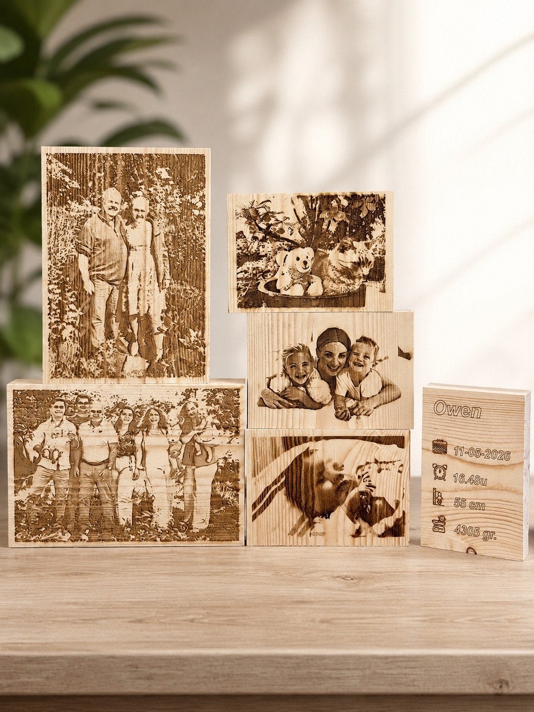 Foto op hout | Lasergravure | Gepersonaliseerd cadeau, Ophalen of Verzenden, Nieuw, Hout, Overige stijlen