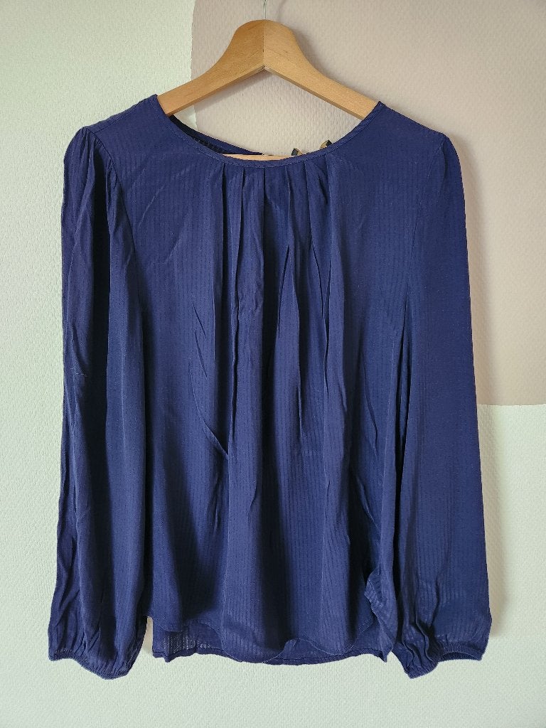 King Louie Laura Pleat blauwe top Allegra - 42, Kleding | Dames, Blauw, Maat 42/44 (L), Nieuw, Ophalen of Verzenden