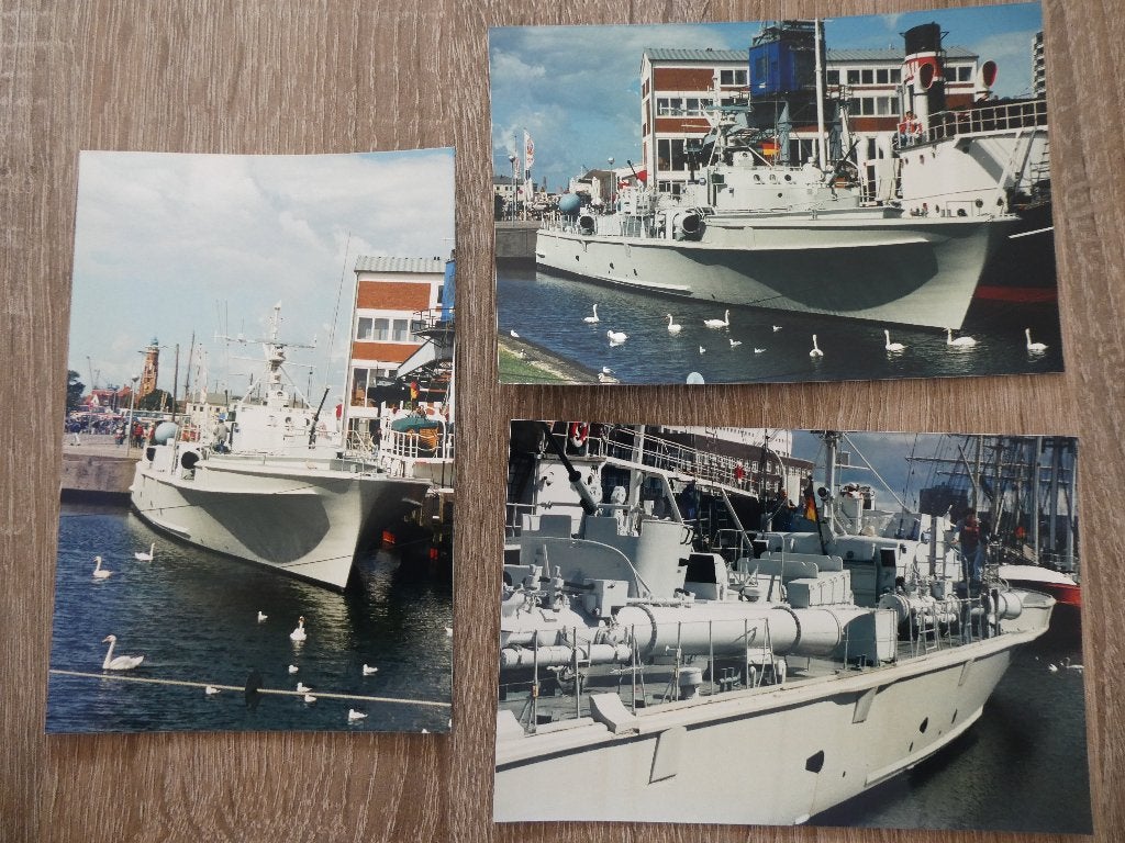 3 foto's van de Schnellboot Kranich, Ophalen of Verzenden, Marine, Duitsland, Foto of Poster