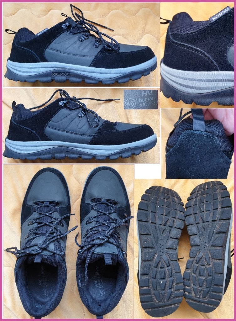 HUMAN NATURE wandelschoenen zwart groen maat 46 z.g.a.n., Zwart, Ophalen of Verzenden, Zo goed als nieuw, Human Nature