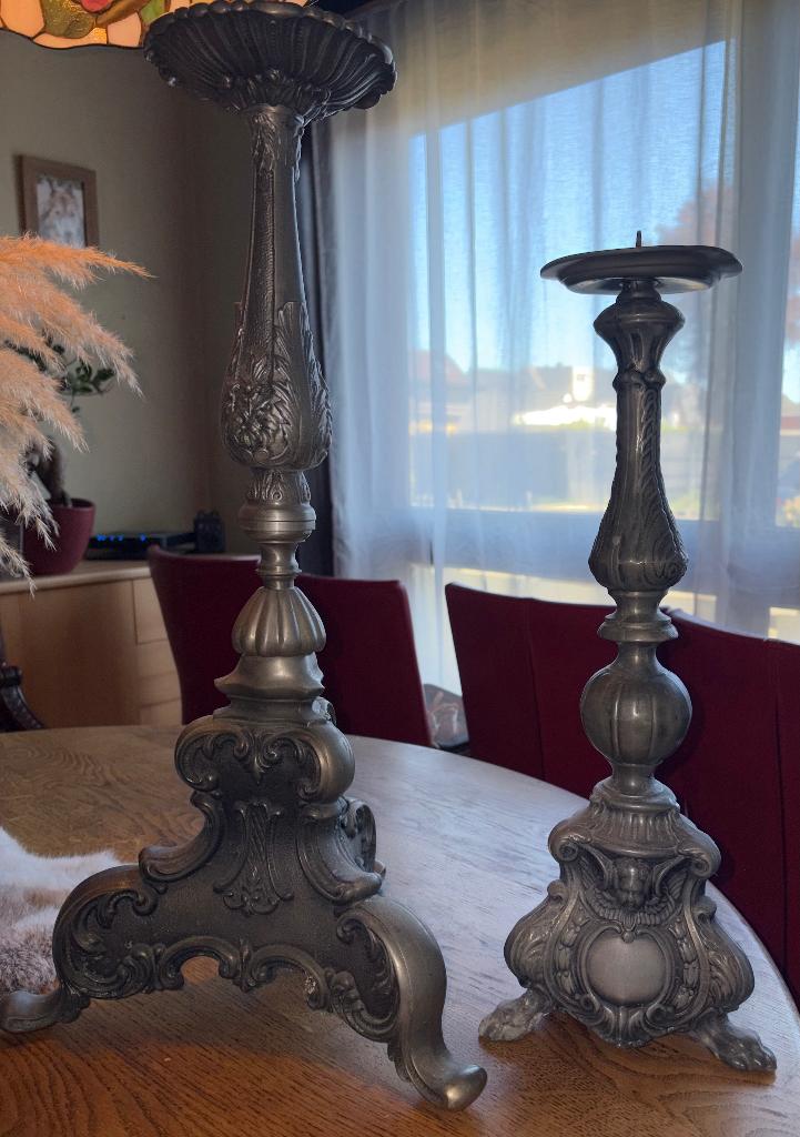 Te koop klassieke Barokstijl kerkkandelaars, Ophalen, Koper of Brons