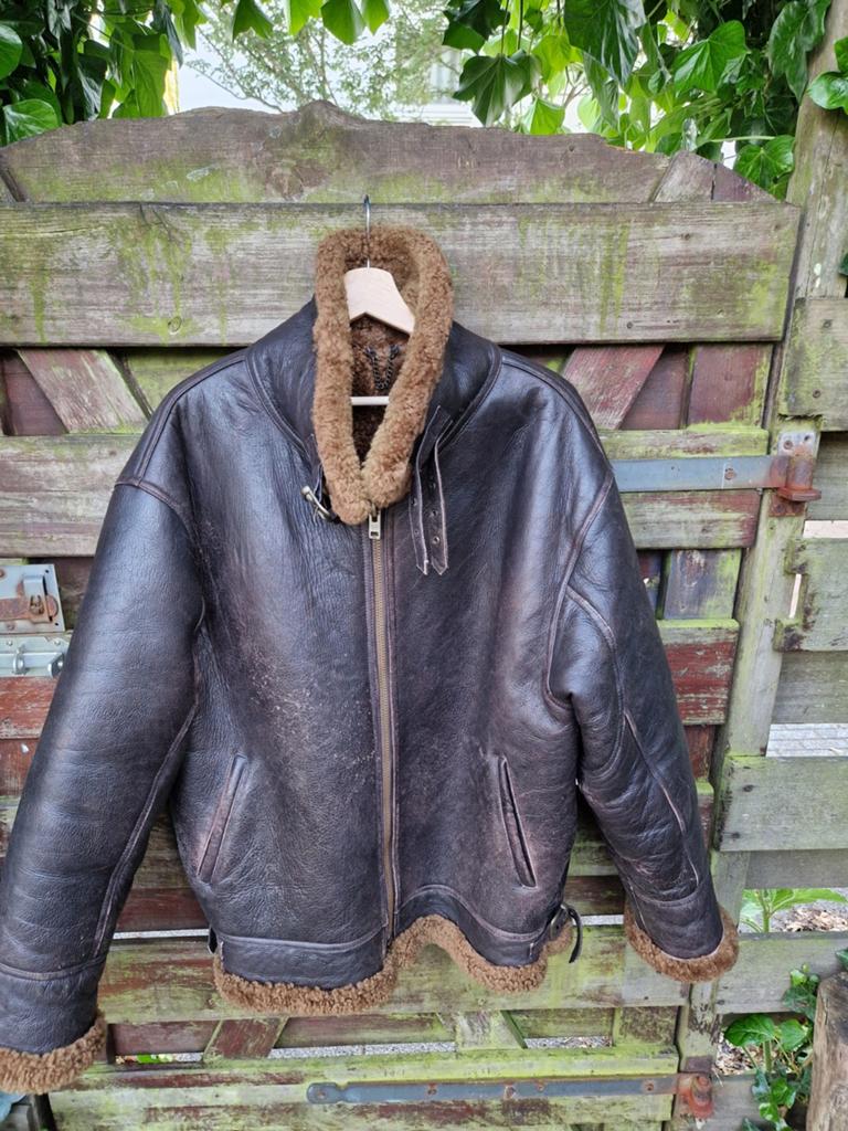 Vintage Leatherstyle B3 Shearling Bomberjack XL, Bruin, Maat 56/58 (XL), Ophalen of Verzenden, Leatherstyle