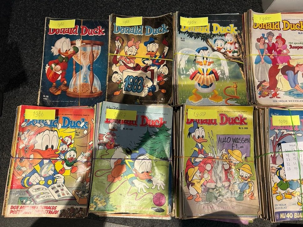 Grote collectie Donald Duck jaargangen, extra's en pockets, Boeken, Meerdere stripboeken, Ophalen, Gelezen