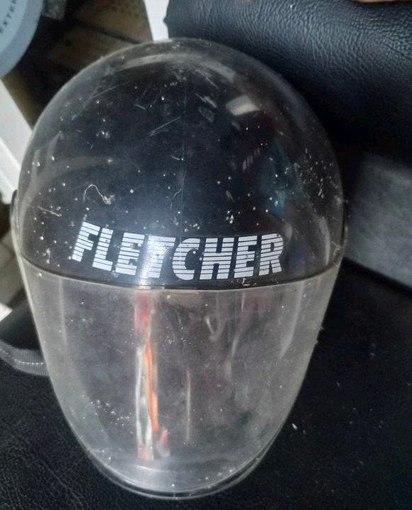 Fletcher helm - Vintage scooter/brommer helm, Fietsen en Brommers, Brommerhelmen, Ophalen of Verzenden, Gebruikt, Fletcher