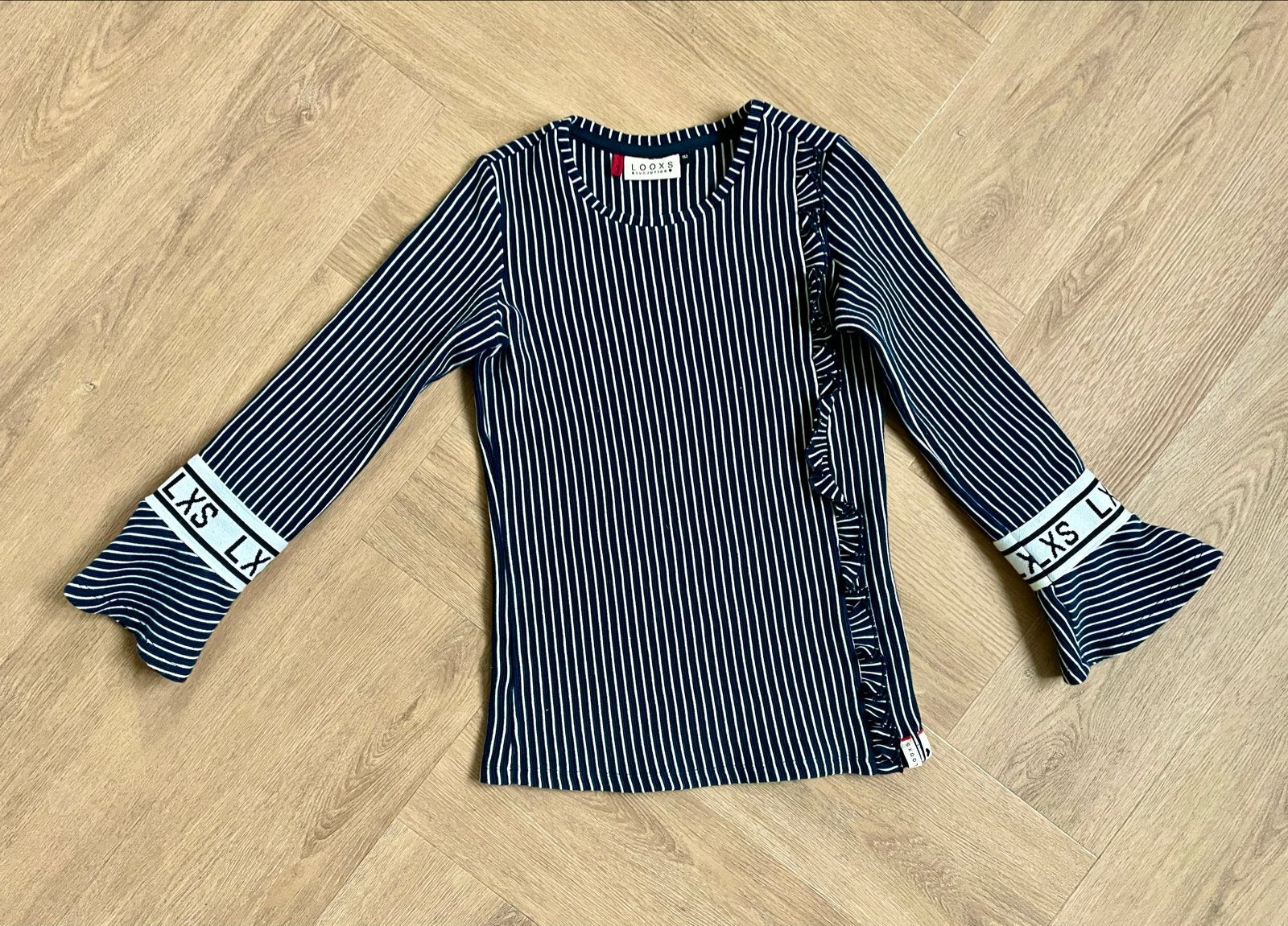 Looxs blauw Gestreept truitje tekst maat 140, Verzenden, Zo goed als nieuw, Meisje, Trui of Vest