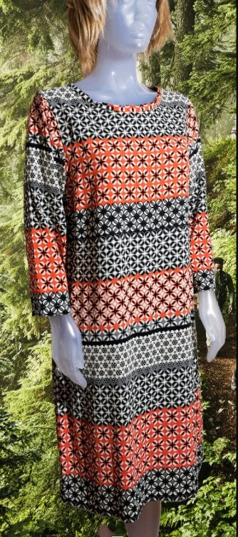 KYRA & KO 💎overal motief 3/4 mouwen jurk mt 44, Kleding | Dames, Jurken, Maat 42/44 (L), Zo goed als nieuw, Knielengte, Kyra & Ko
