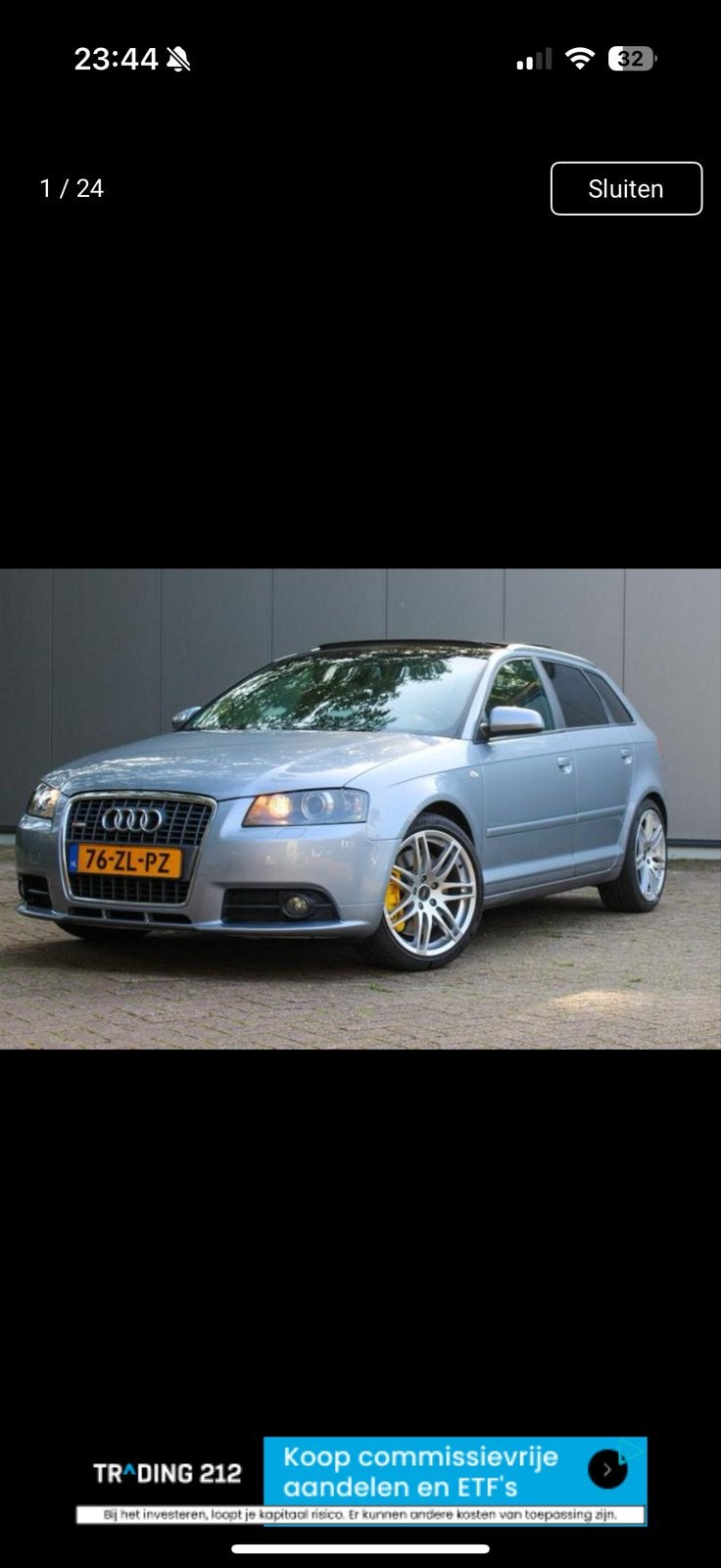 Audi A3 3.2 Sportback Quattro 184KW DSG 2008 Grijs, Auto's, Audi, Automaat, Zwart, 3189 cc, Vierwielaandrijving