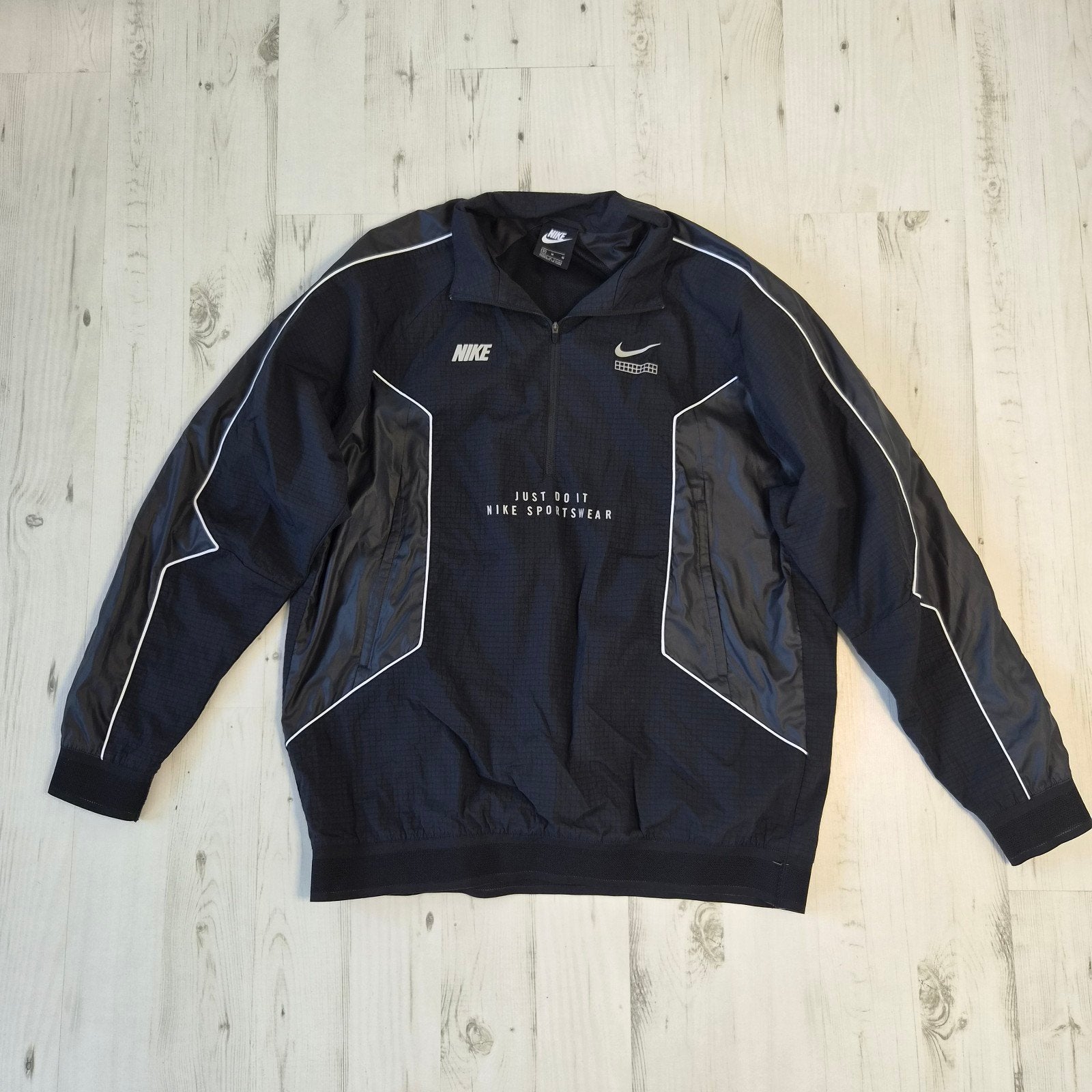 Nike retro trainingsjack windbrraker M zwart, Ophalen of Verzenden, Gedragen, Zwart, Algemeen