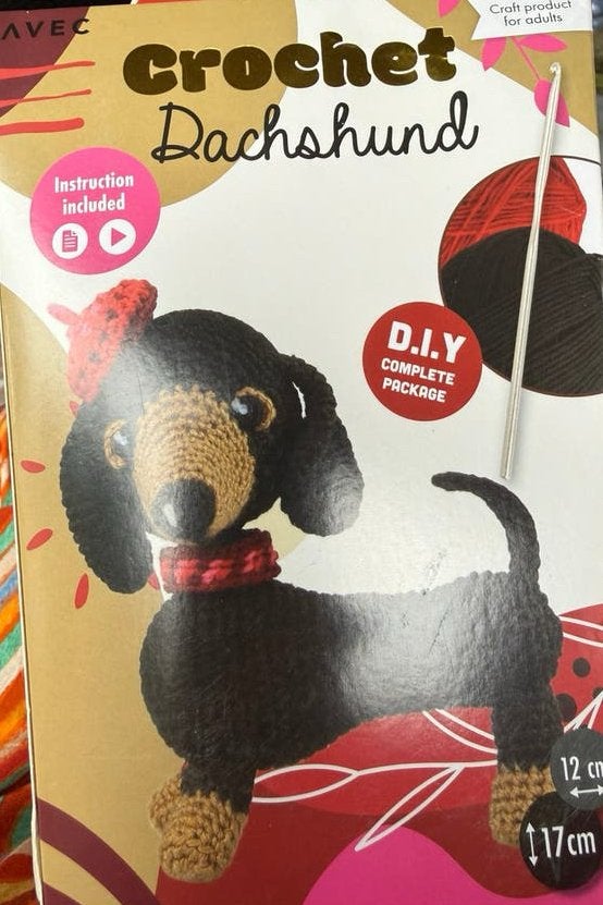 Haakpakket teckel hond nieuw, Ophalen of Verzenden, Nieuw, Haken, Wol of Garen