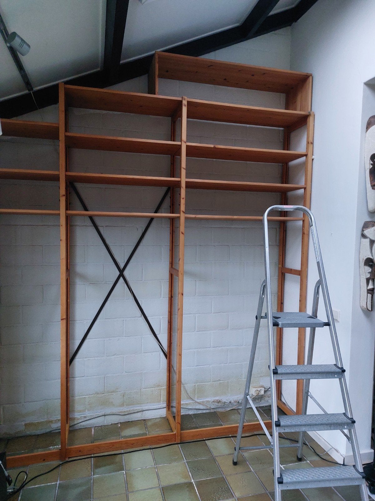 Brynzeelztelling 250 cm - Houten Boekenkast met Planken, Ophalen, Met plank(en), Gebruikt, 200 cm of meer