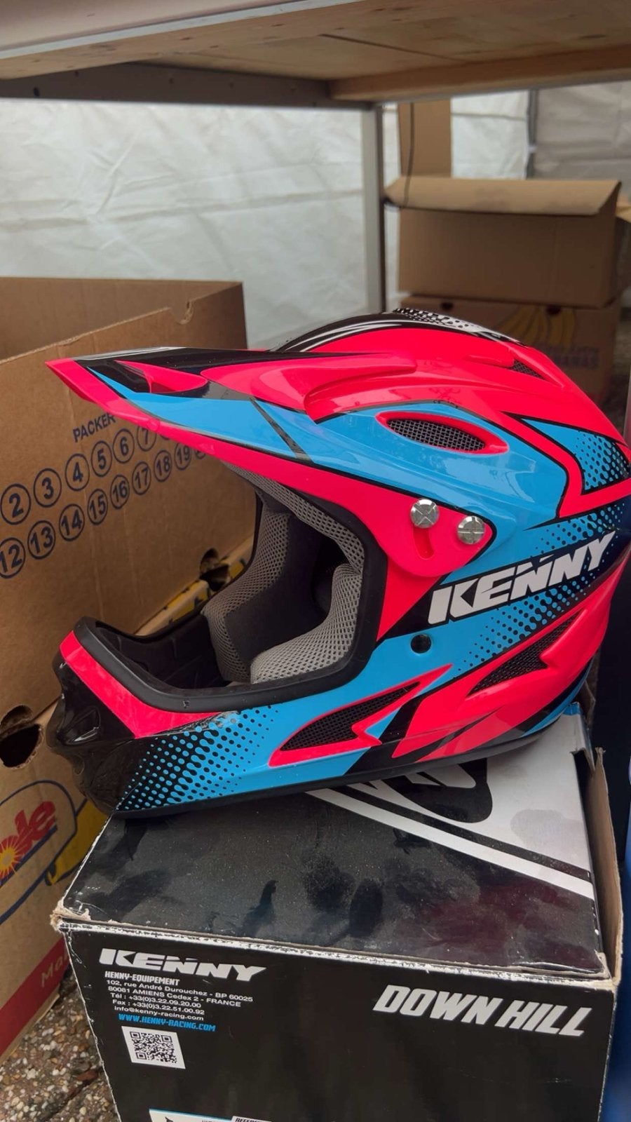 Kenny Downhill Fietshelm - Roze/Blauw, Ophalen of Verzenden, Zo goed als nieuw, Overige maten, Heer of Dame