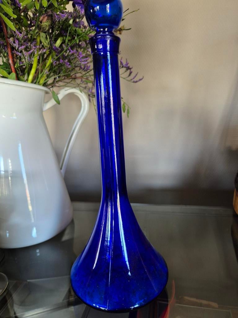 Blauwe karaf met dop, Ophalen of Verzenden