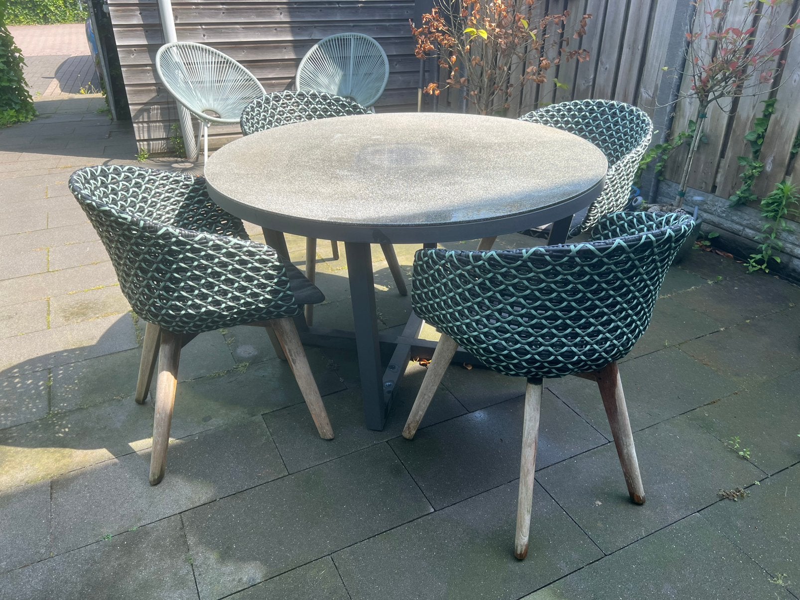 Tuinset met 4 stoelen LIFE, Tuin en Terras, Ophalen, 4 zitplaatsen, Gebruikt, Wicker