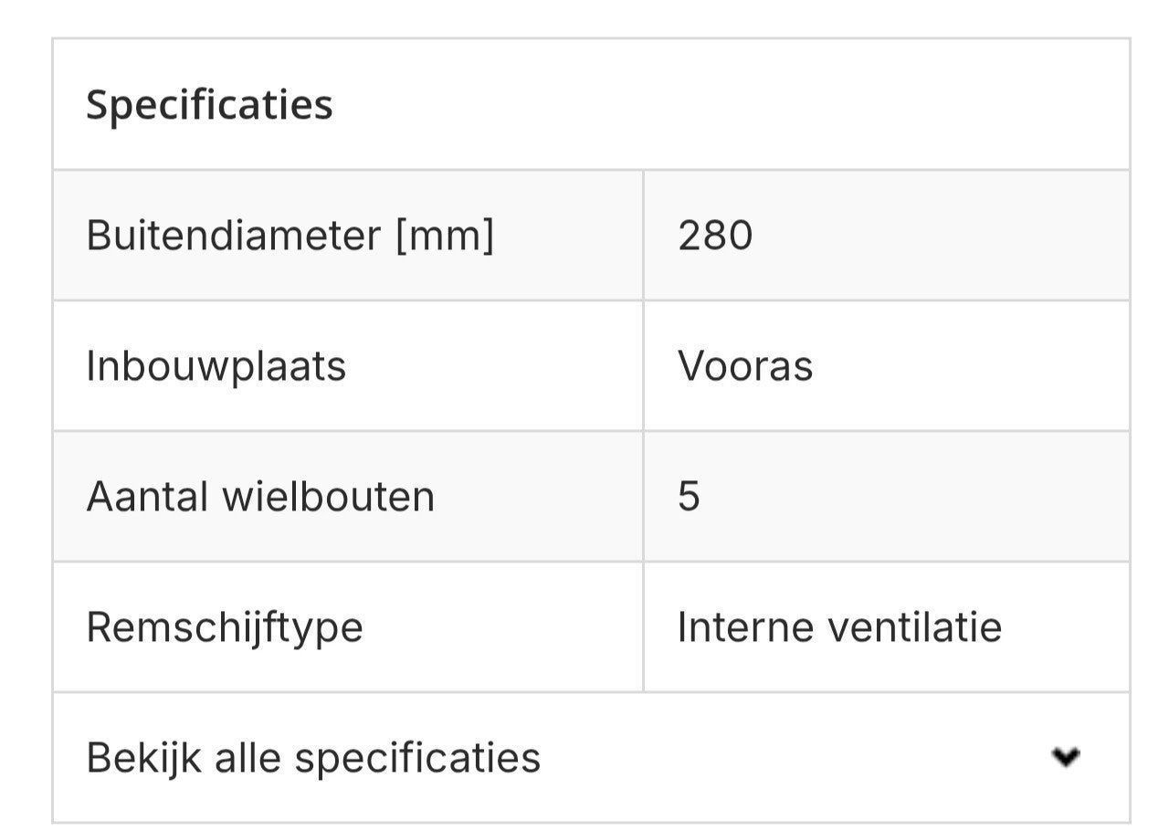 remschijven plus blokjes voor, Ophalen of Verzenden, Nieuw