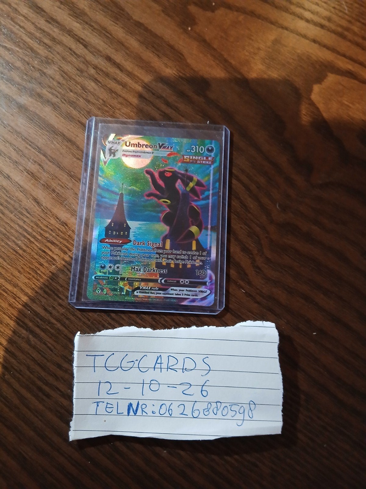 umbreon evolving skies, Ophalen of Verzenden, Zo goed als nieuw