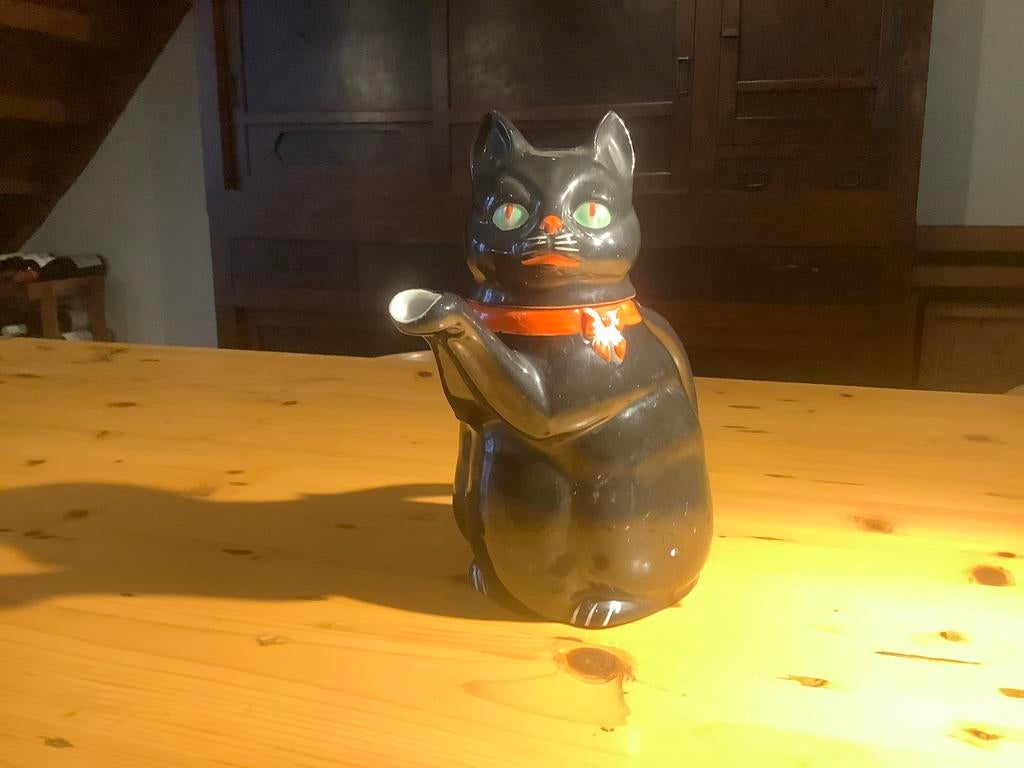 Vintage Zwarte Kat Theepot - Uniek Decoratief Stuk, Ophalen