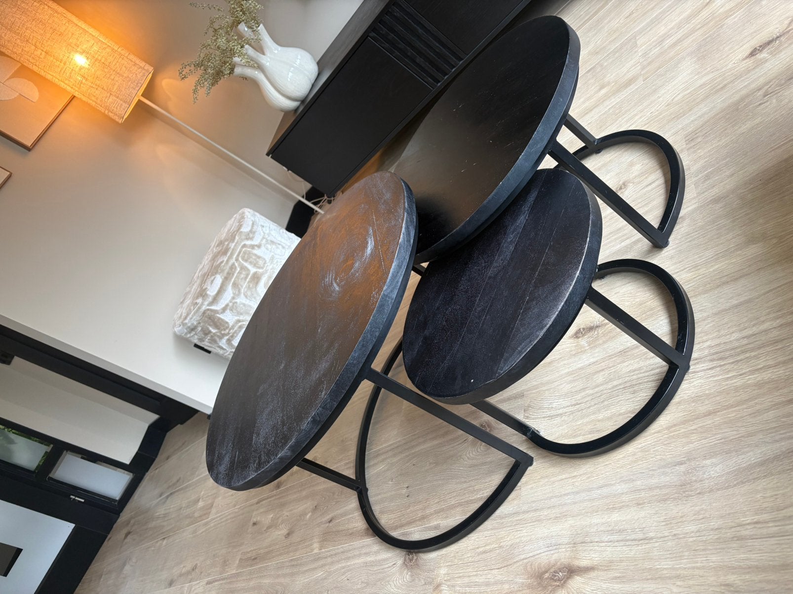 3 Salontafels - Goossens, Ophalen, 50 tot 100 cm, Rond, Zo goed als nieuw