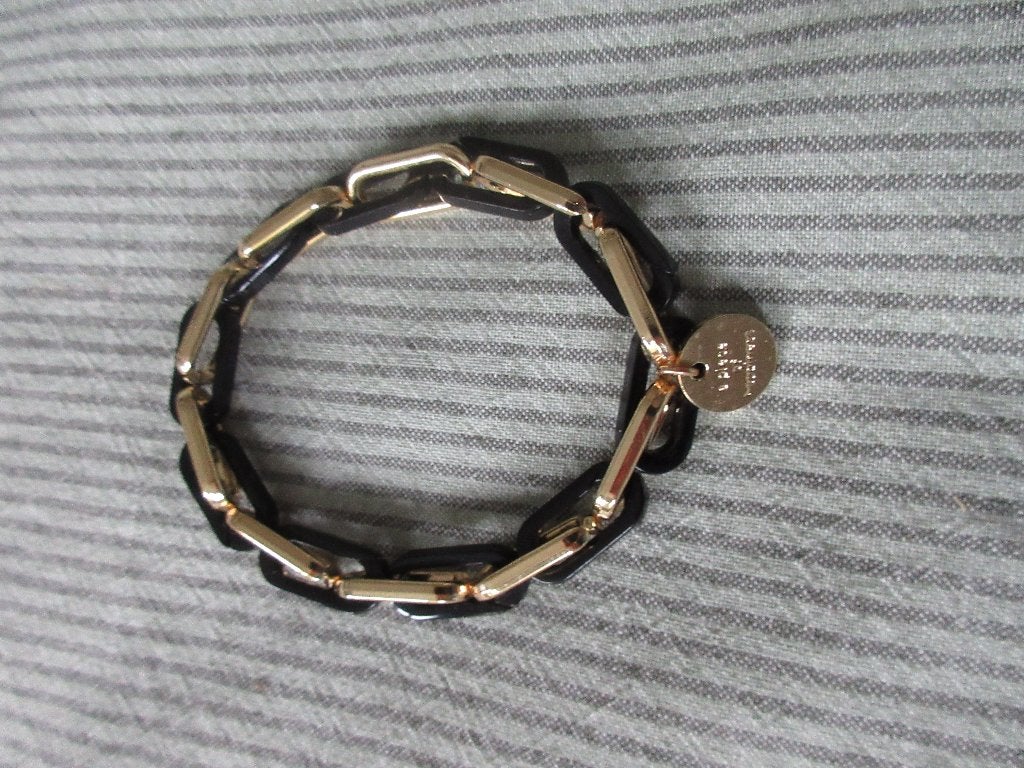 armband schakels zwart goud kleur, Ophalen of Verzenden, Nieuw, Zwart, Kunststof of Plastic