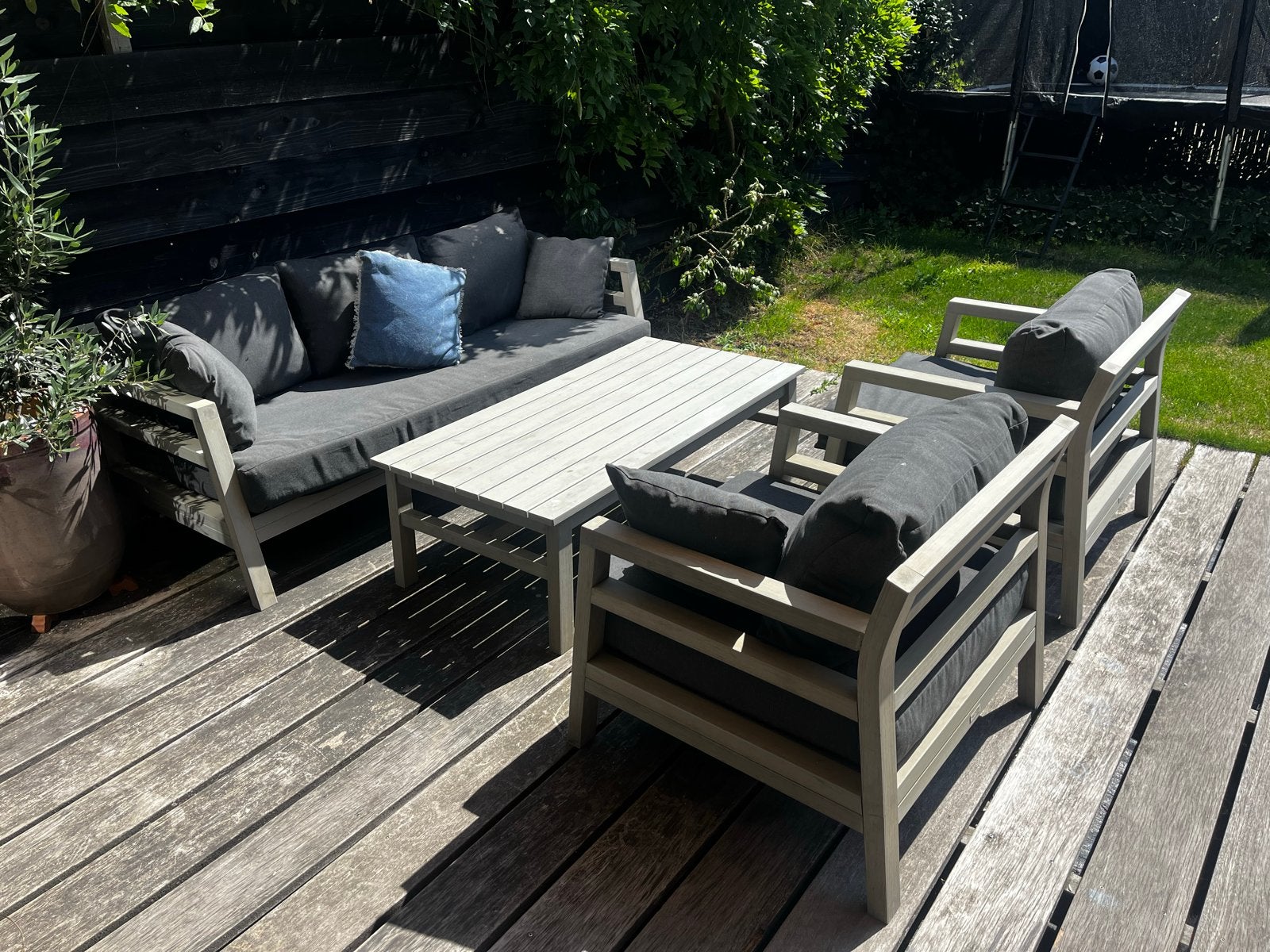 Loungeset 4-delig Garden Impressions met kussens, Ophalen, 4 zitplaatsen, Kunststof, Gebruikt