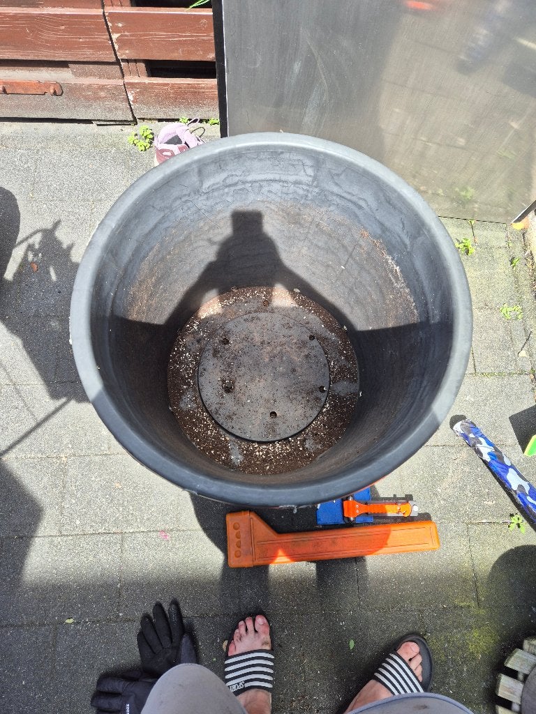Plantenpot/plantenkuip 200 liter D: 65 en H: 60 cm, Ophalen, Kunststof, Gebruikt, Rond