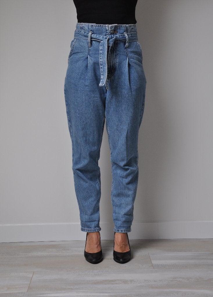 topshop mom jeans 36, s, spijkerbroek s, paperbag jeans s,36, Blauw, Topshop, Ophalen of Verzenden, Zo goed als nieuw