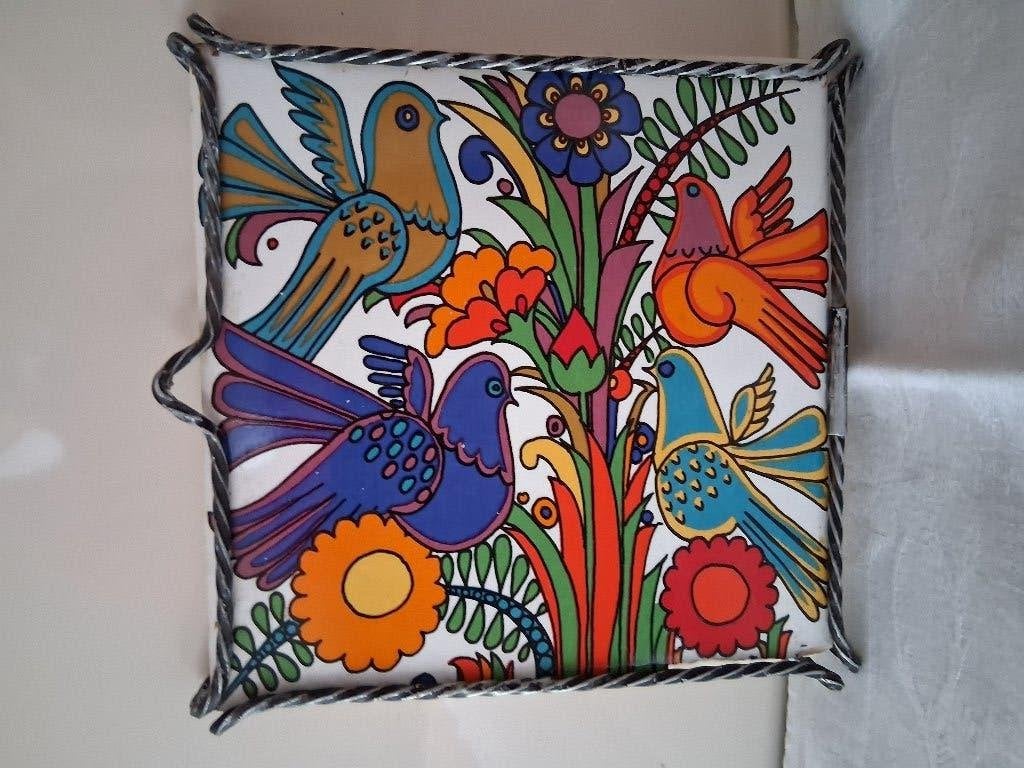 Villeroy & Boch tegel acapulcadessin met vogels, Antiek en Kunst, Antiek | Keramiek en Aardewerk, Ophalen of Verzenden