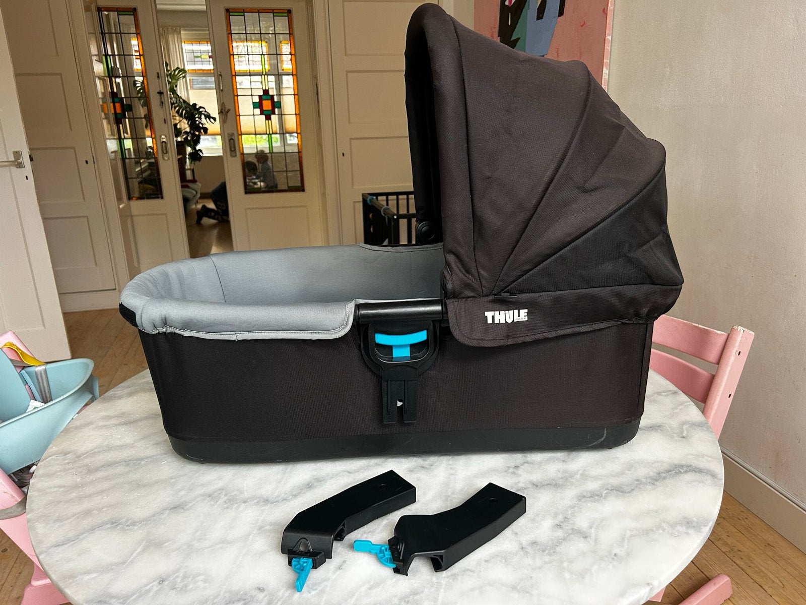 Mooie Thule Urban Glide reiswieg met regenhoes en adapters, Gebruikt, Met reiswieg, Ophalen, Kinderwagen