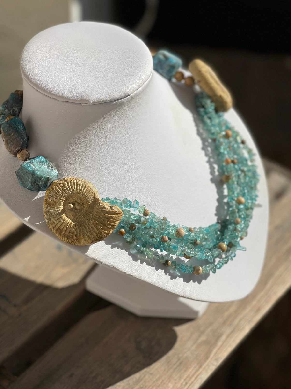 Apatiet , Ammoniet , Jaspis ketting, Ophalen of Verzenden, Nieuw