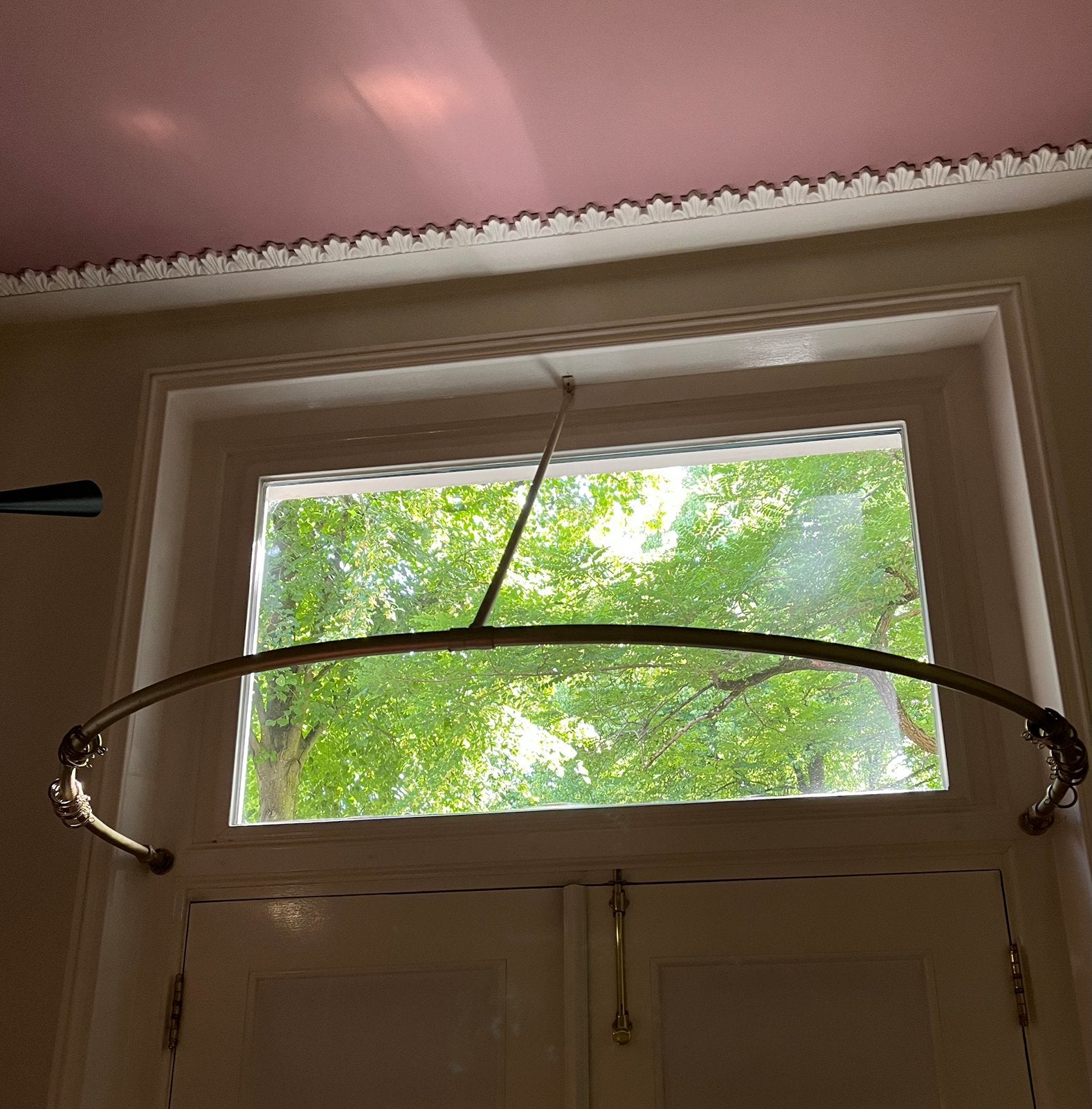Gordijnrail boven deur., Ophalen, Zo goed als nieuw, Minder dan 80 cm, Glasplaat
