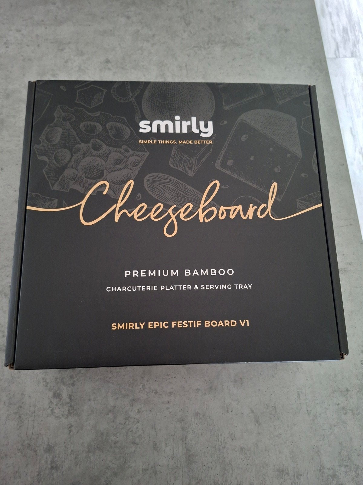 Smirly Kaasplank / Charcuterieplank - Nieuw in doos, Huis en Inrichting, Keuken | Keukenbenodigdheden, Ophalen, Hout, Snij-/serveerplank
