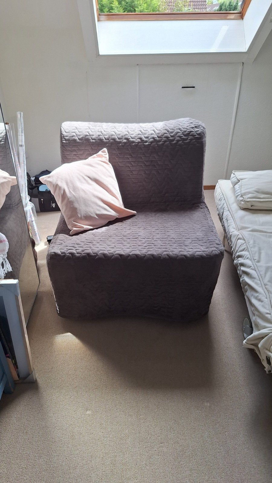 slaapfauteuil - Grijs 1 pers., Ophalen, Gebruikt, Eenpersoons, 190 cm of minder
