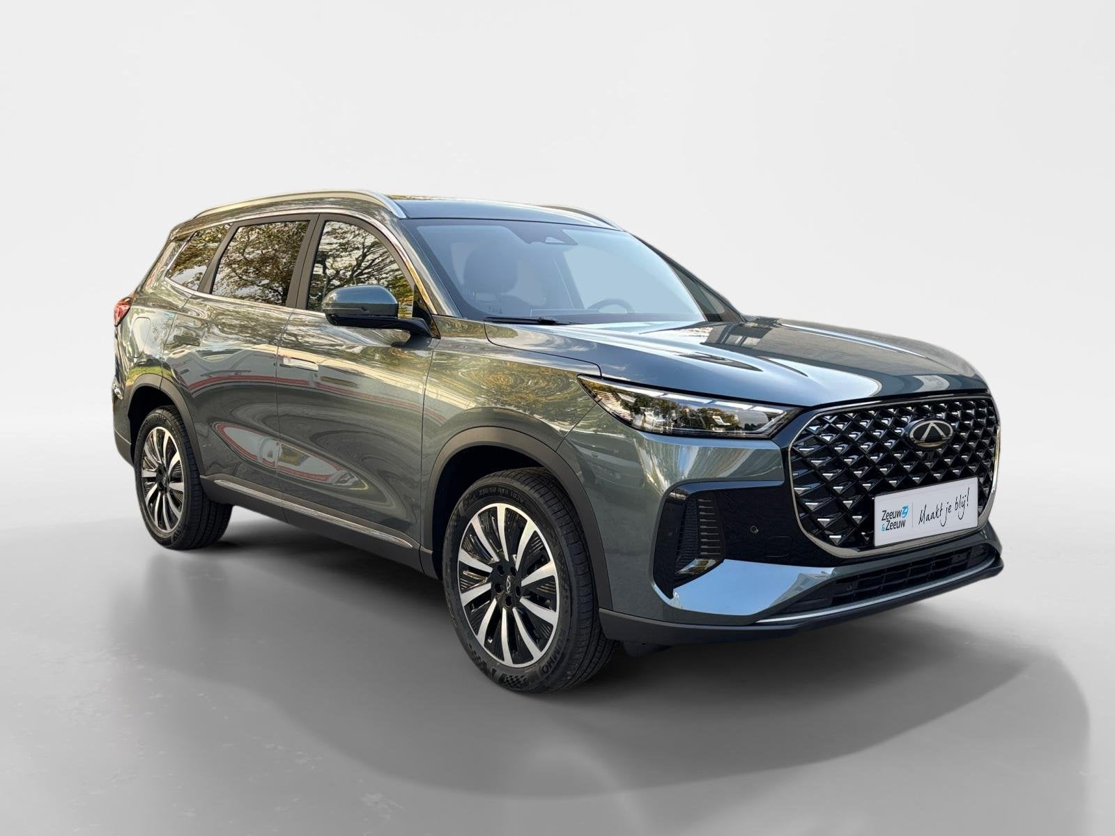 Chery Tiggo 8 1.5TGDI PHEV UNIQUE | Bamboo Grey | FULL OPTIO, Auto's, 4 cilinders, Met garantie (alle), 7 stoelen, Plug-in hybride
