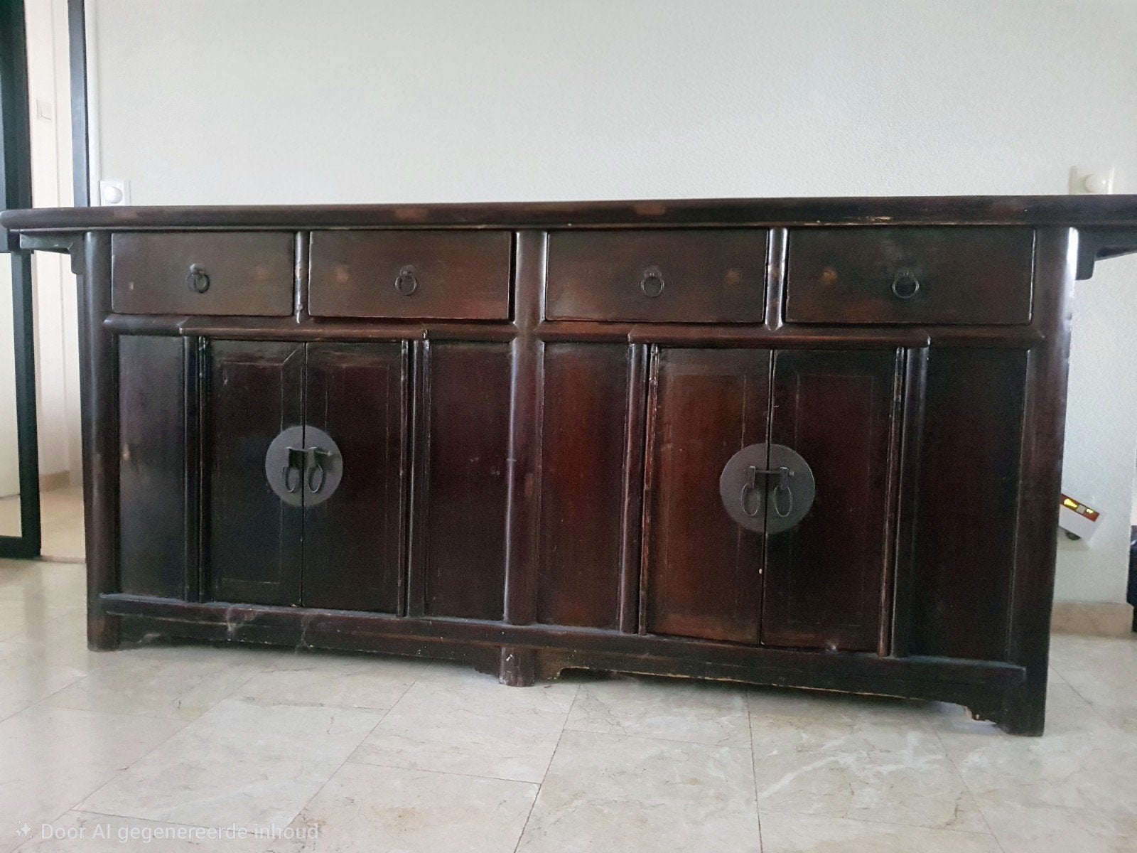 Antieke Chinese houten dessoir, H88xB201xD55, Ophalen