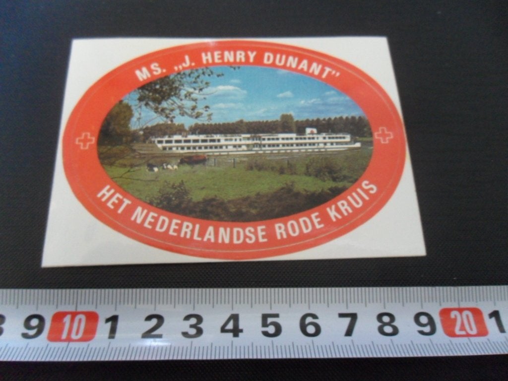 sticker Het Nederlandse Rode Kruis MS. J. Henry Dunant, Ophalen, Zo goed als nieuw
