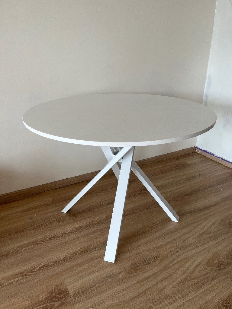 Ikea Mariedamm | Ronde eettafel wit, Ophalen, Overige materialen, 100 tot 150 cm, Rond