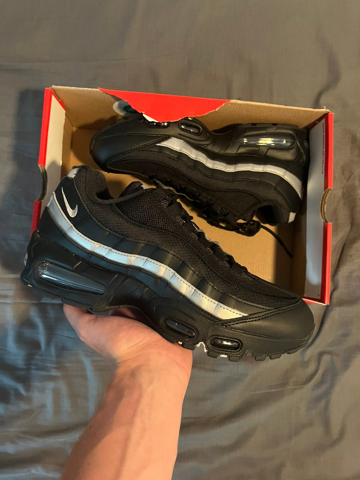 Nike Air Max 95 OG Zwart Zilver - Maat 42.5, Ophalen of Verzenden, Nieuw, Zwart, Sneakers of Gympen